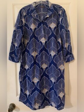 J Mclaughlin Navy Blue Patterned Women's  Dress S